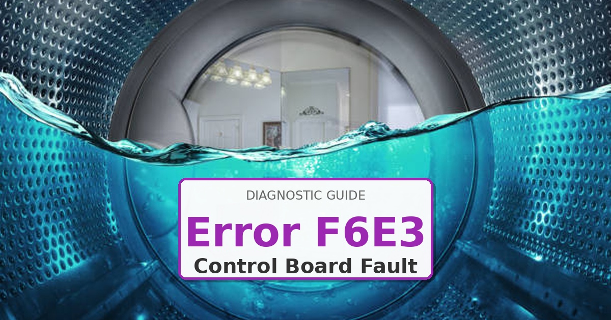How to Fix Kenmore Washer Error F6E3