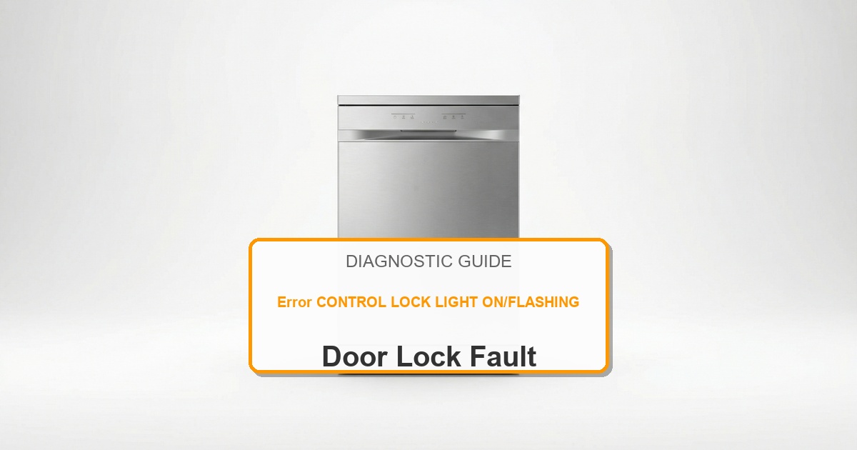 Amana Dishwasher Error CONTROL LOCK LIGHT ON/FLASHING overlay image