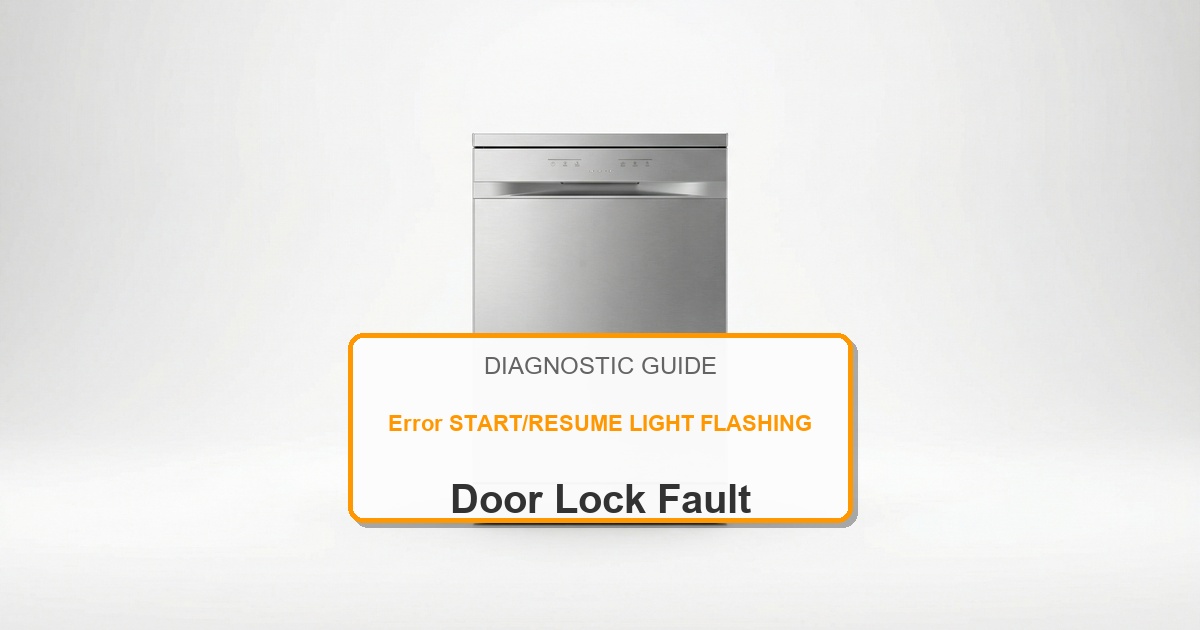 Amana Dishwasher Error START/RESUME LIGHT FLASHING overlay image