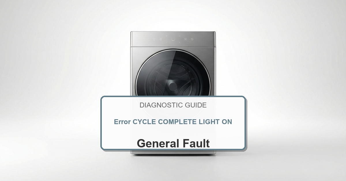 Amana Washer Error CYCLE COMPLETE LIGHT ON overlay image