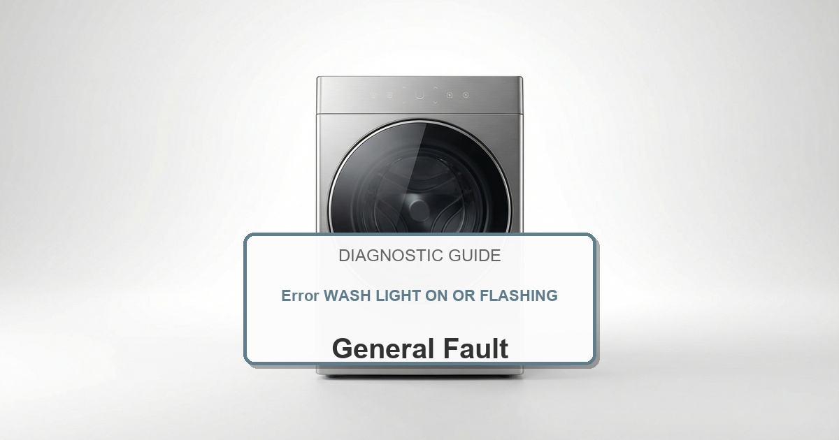 Amana Washer Error WASH LIGHT ON OR FLASHING overlay image