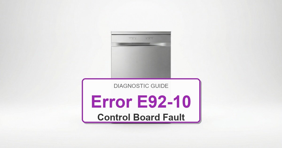 Bosch Dishwasher Error E92-10 overlay image