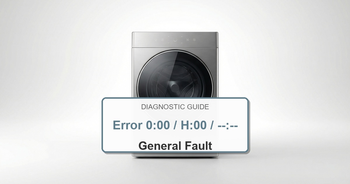 Bosch Washer Error 0:00 / H:00 / --:-- overlay image