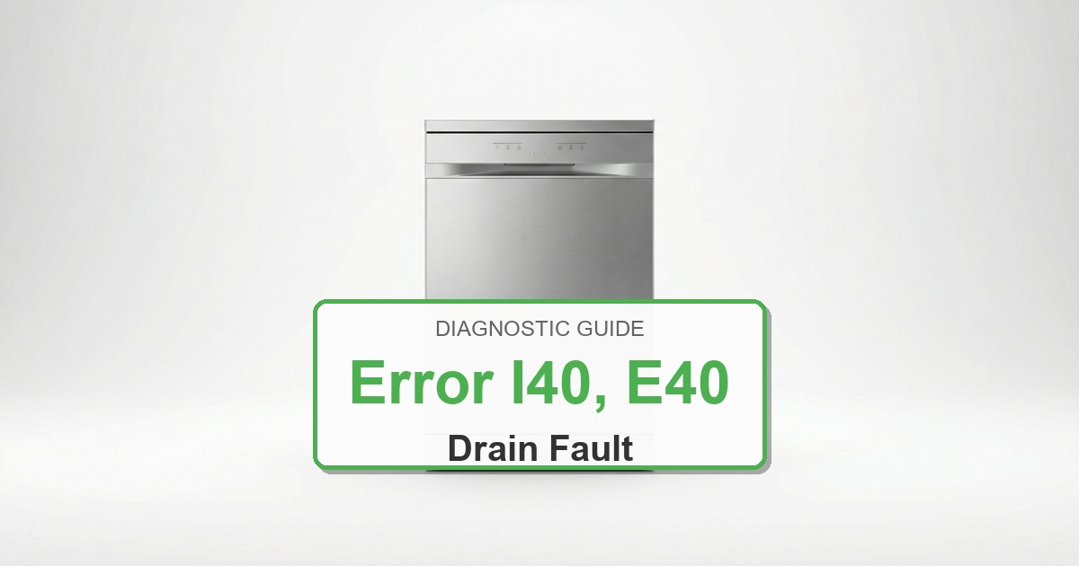 Electrolux Dishwasher Error I40, E40 overlay image