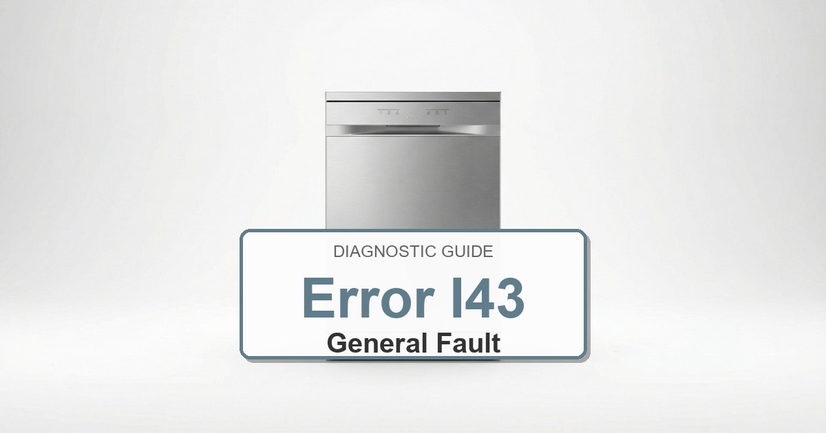 Electrolux Dishwasher Error I43 overlay image